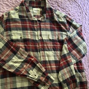 Goodfellow & Co Men's Casual Plaid Shirt - Red and Gray
